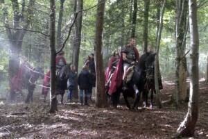 Actors on their horses, BBC's Merlin Actors on their horses, BBC's Merlin