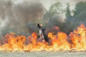 Valmorim - fire wall stunt, Caerwys Show